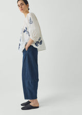 TOAST - Twisted Seam Cotton Linen Denim Trousers